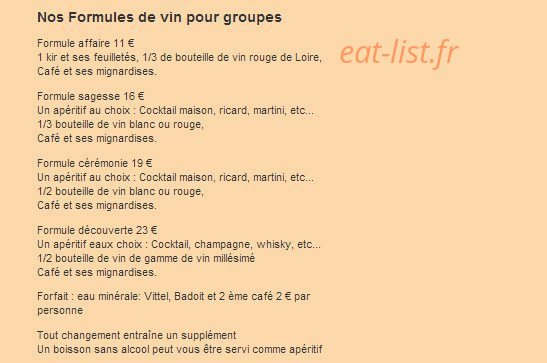 Restaurant Le Bailliage — carte page 3