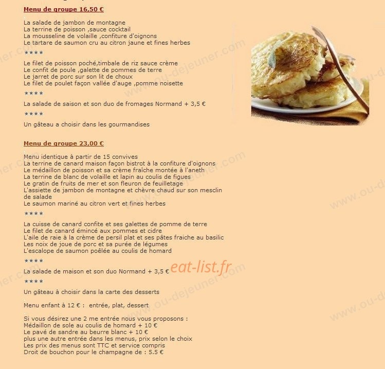 Restaurant Le Bailliage — carte page 6
