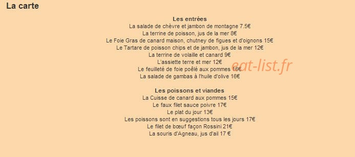 Restaurant Le Bailliage — carte page 10