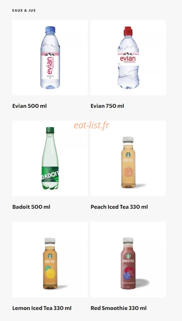 Starbucks Coffee — carte page 16
