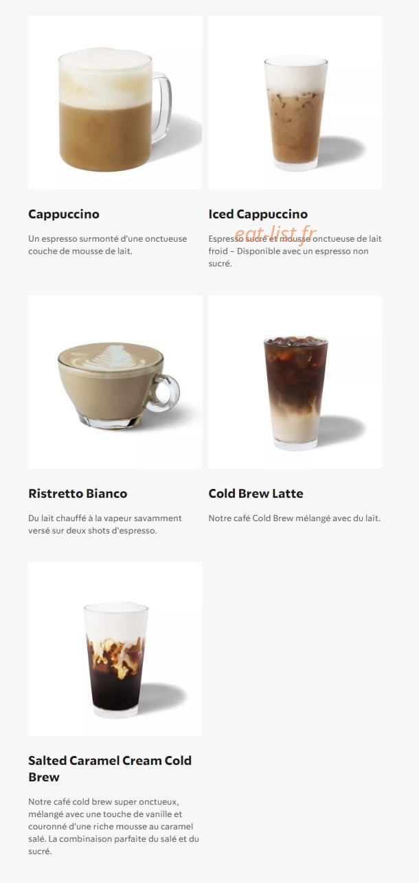 Starbucks Coffee — carte page 4