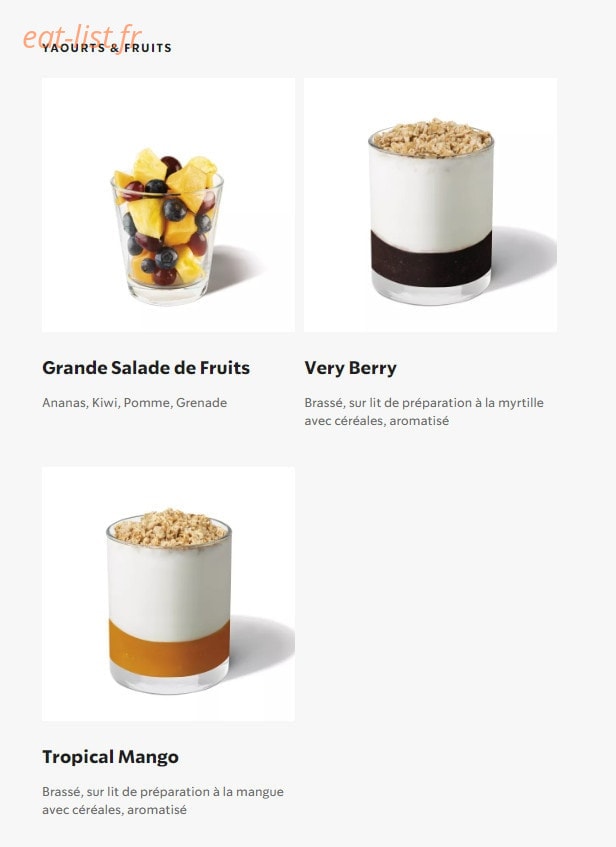 Starbucks Coffee — carte page 27