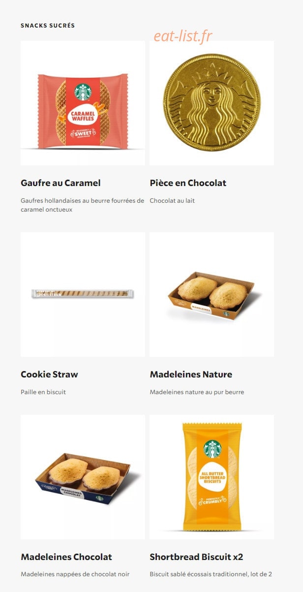 Starbucks Coffee — carte page 28