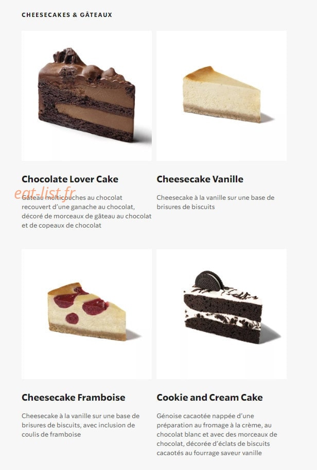 Starbucks Coffee — carte page 26