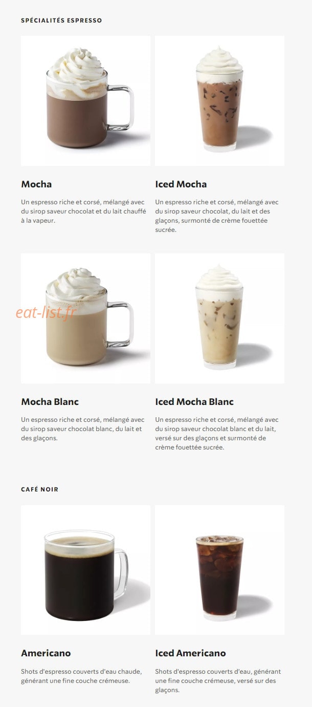 Starbucks Coffee — carte page 5