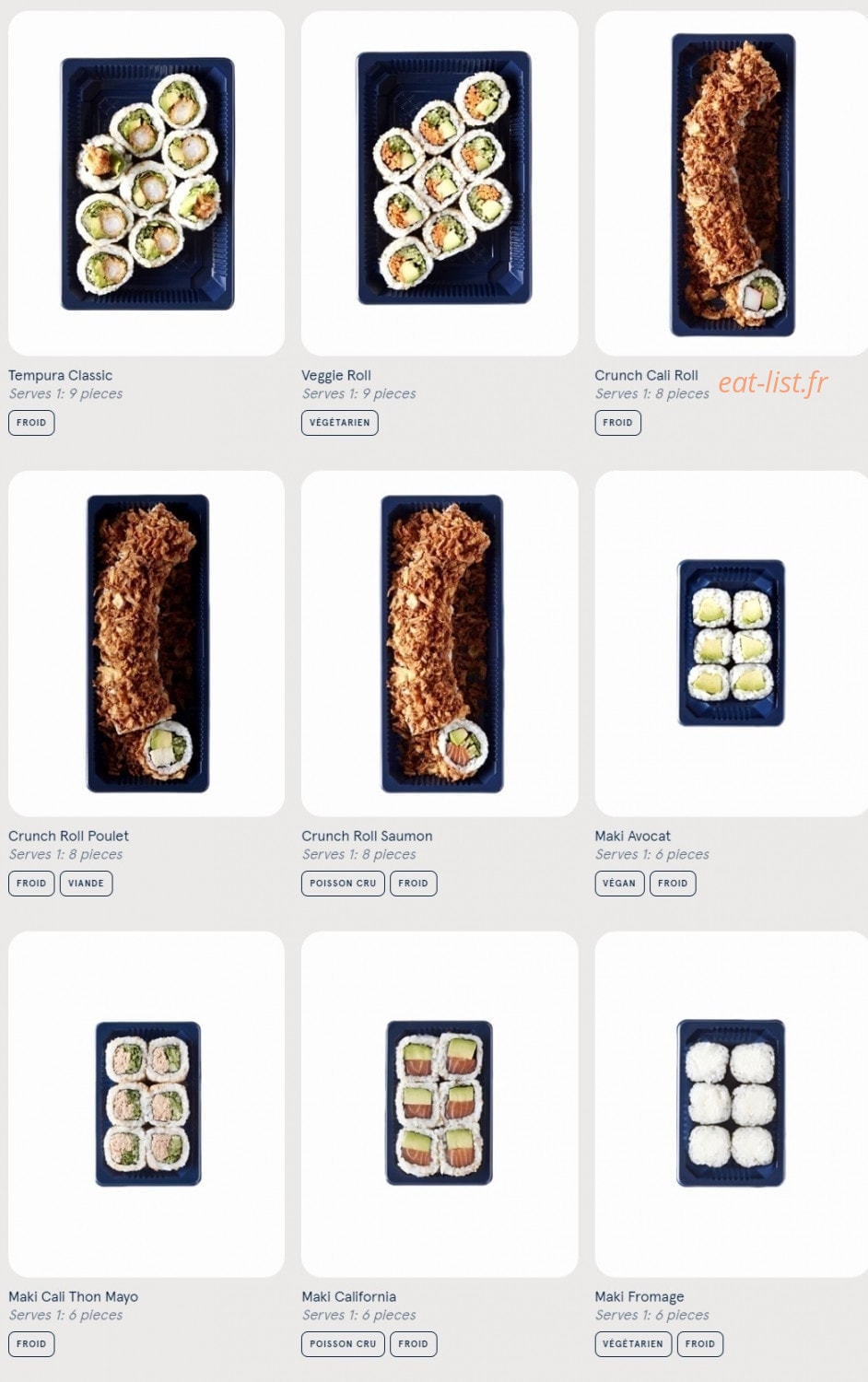 Carte et menu de Sushi Daily à Tourville la Riviere — Maki et Roll