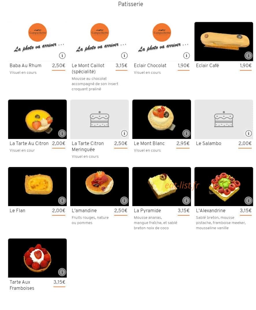 Boulangerie Vilain — carte page 3