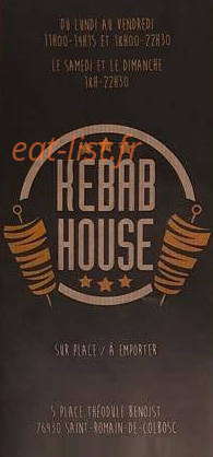 Kebab house — carte page 1