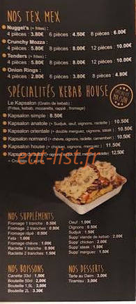 Kebab house — carte page 3