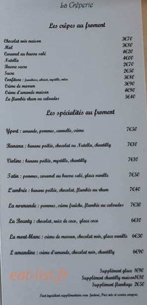 La crêperie — carte page 3
