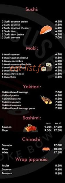 Sénaka Sushi — carte page 2