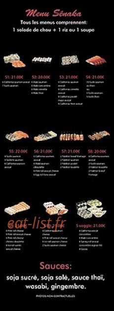Sénaka Sushi — carte page 7