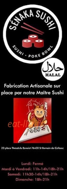 Sénaka Sushi — carte page 1