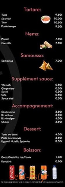 Sénaka Sushi — carte page 8