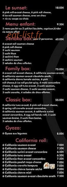 Sénaka Sushi — carte page 4