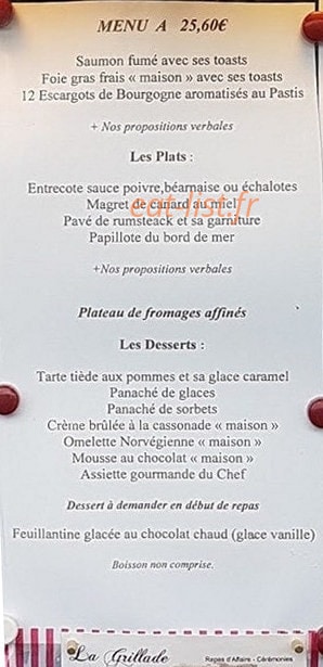 La Grillade — carte page 3