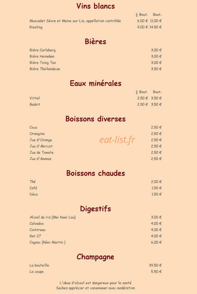 Restaurant China Town — carte page 7