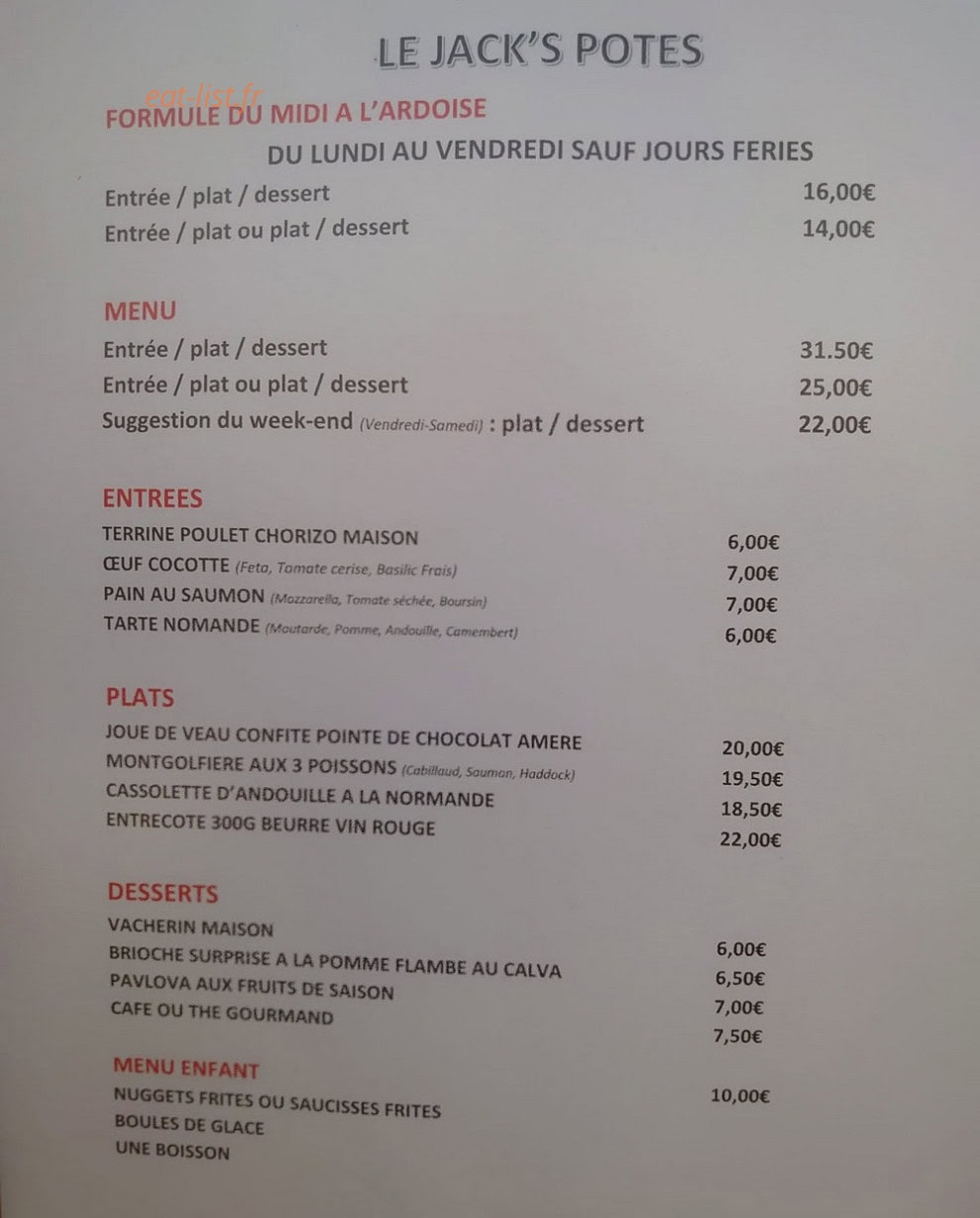 Jack's Potes — carte page 1