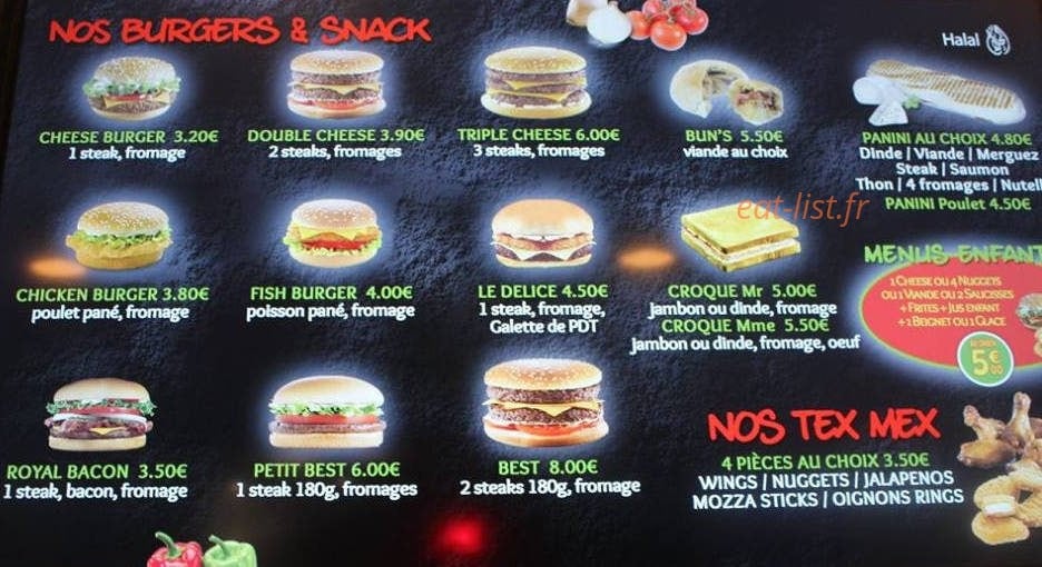 Cesar food — carte page 1