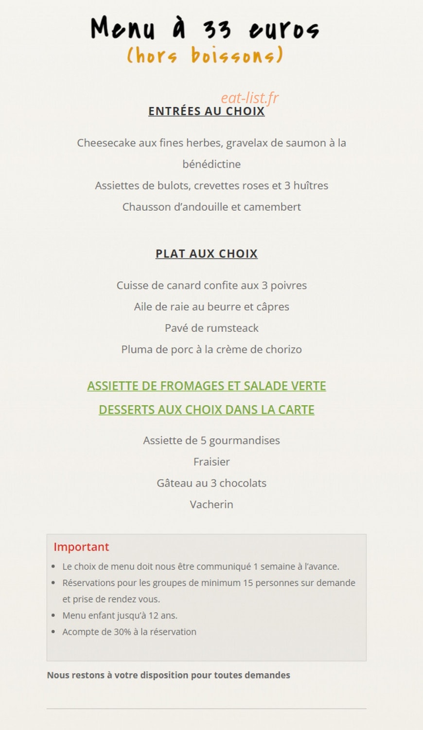Le Champêtre — carte page 9