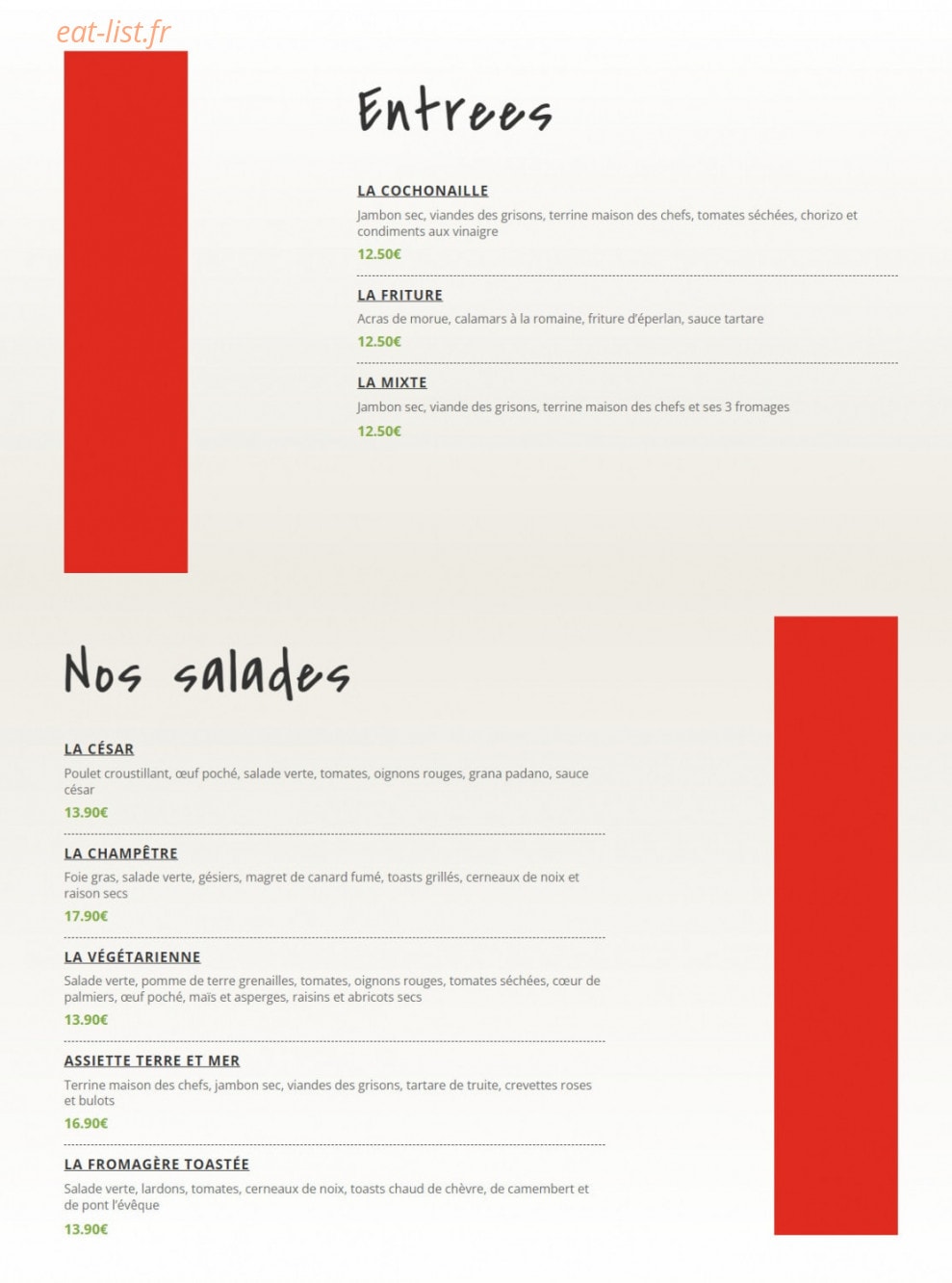 Le Champêtre — carte page 1