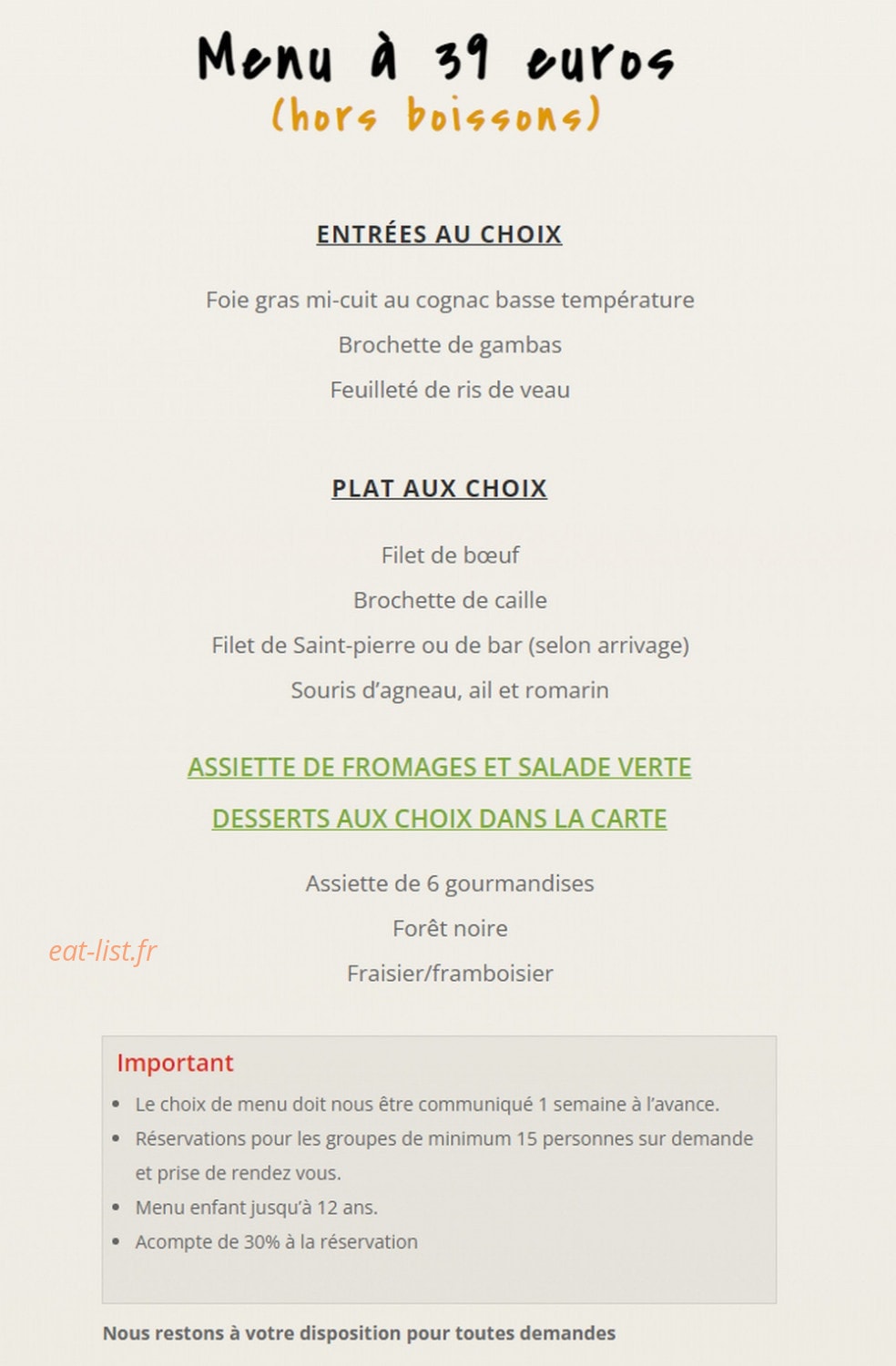 Le Champêtre — carte page 10