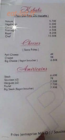 Le P'tit Snack — carte page 2