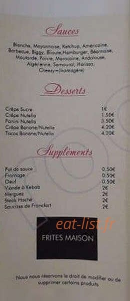 Le P'tit Snack — carte page 6