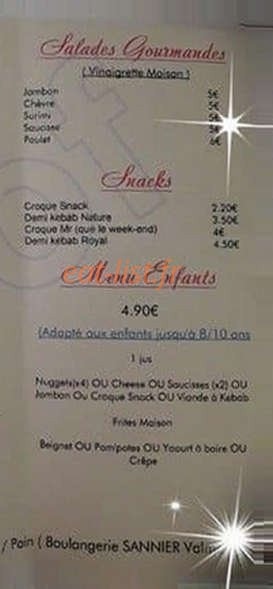 Le P'tit Snack — carte page 4