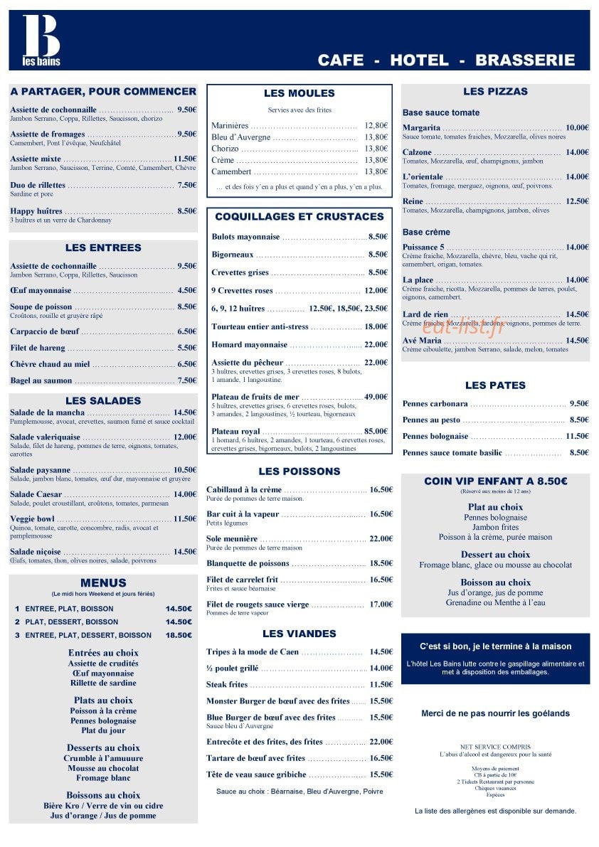 Les Bains — carte page 1