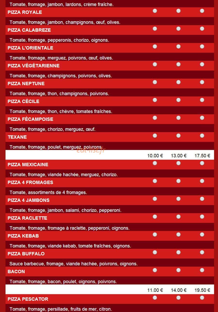 Pizza Capri — carte page 13