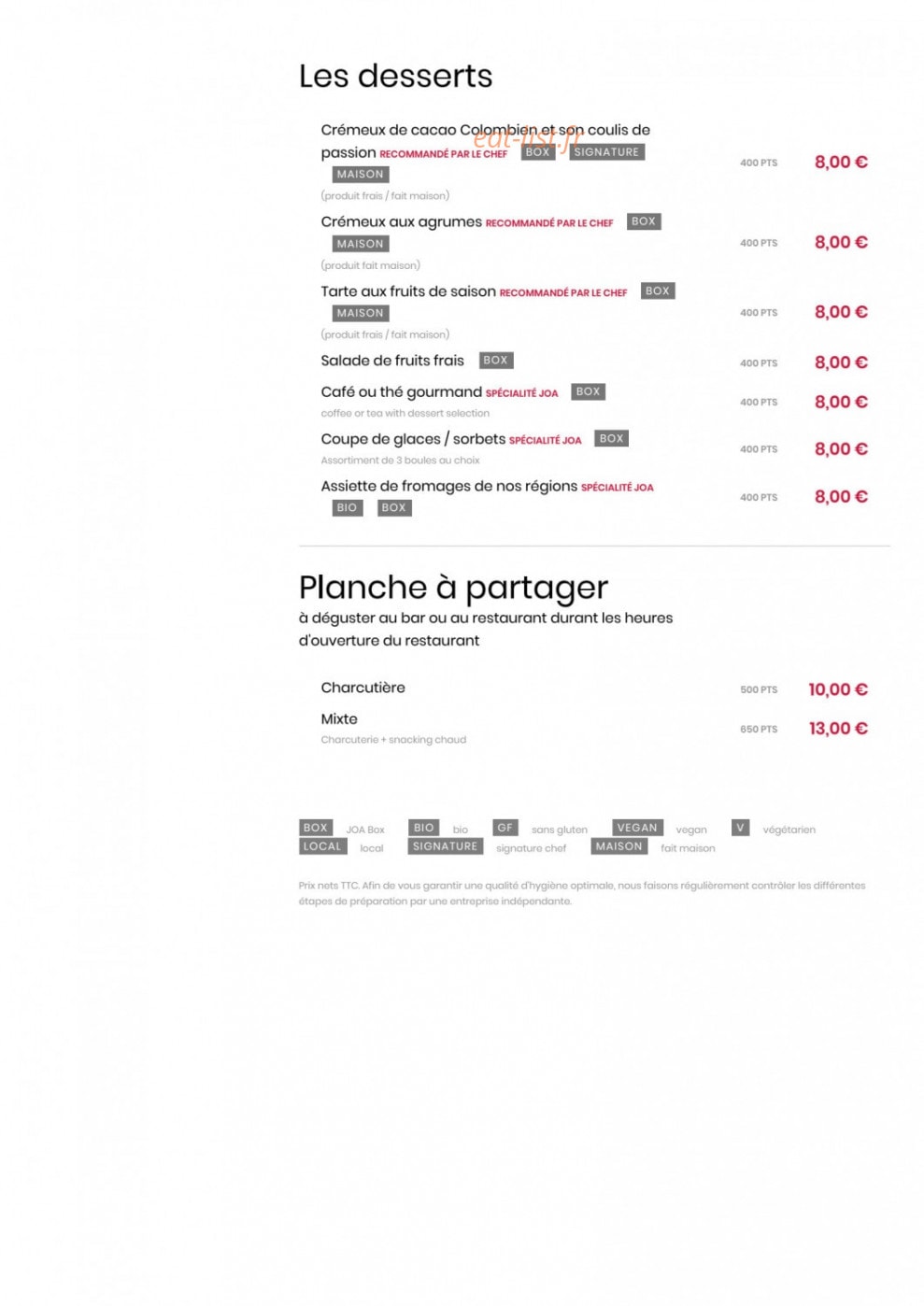 Casino JOA — carte page 3