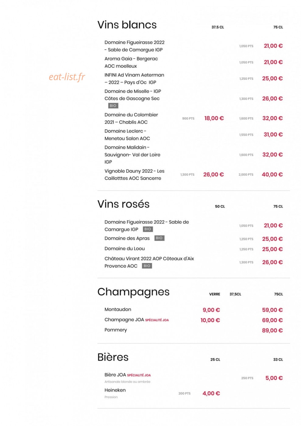 Casino JOA — carte page 5