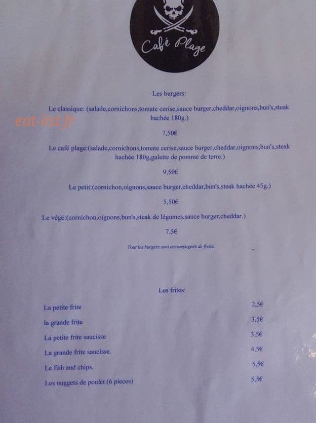 Le café plage — carte page 2