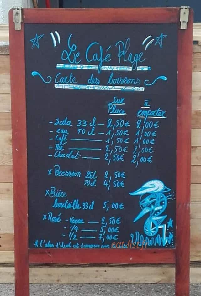 Le café plage — carte page 4