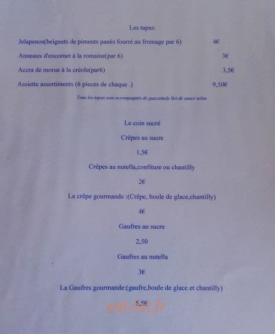 Le café plage — carte page 1