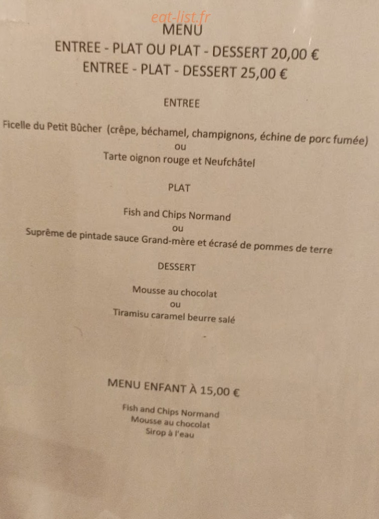 Le Petit Bûcher — carte page 1