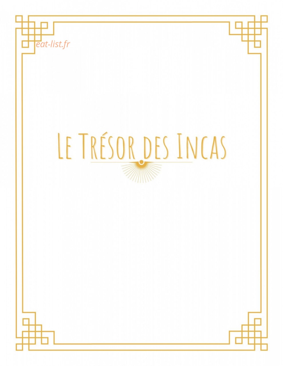 Le Trésor des Incas — carte page 1