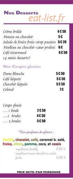 Restaurant 4 Saisons — carte page 3