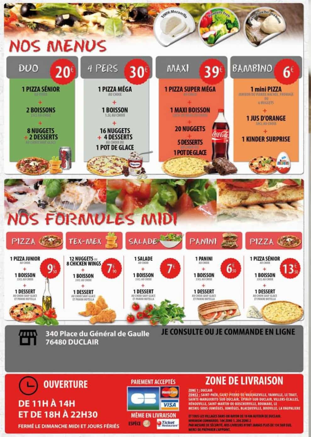 Pizza Palace — carte page 4