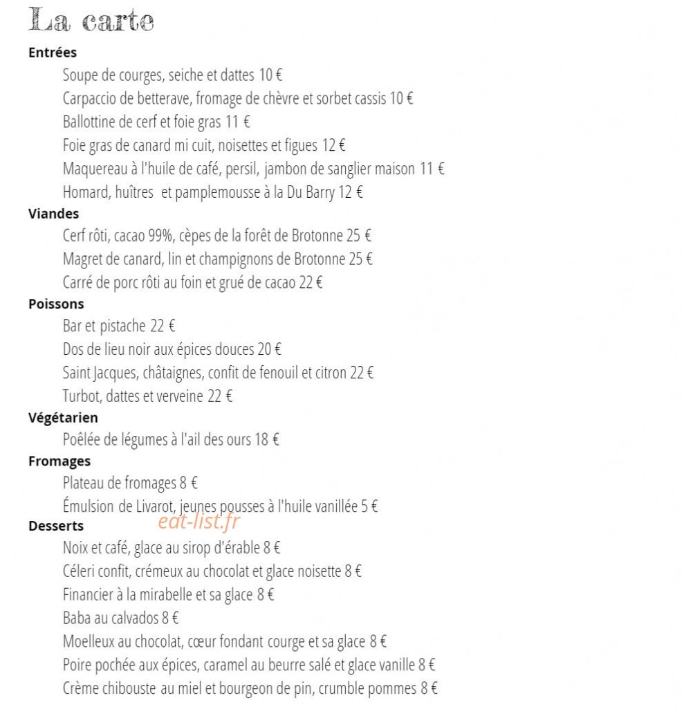 Auberge des Ruines — carte page 2