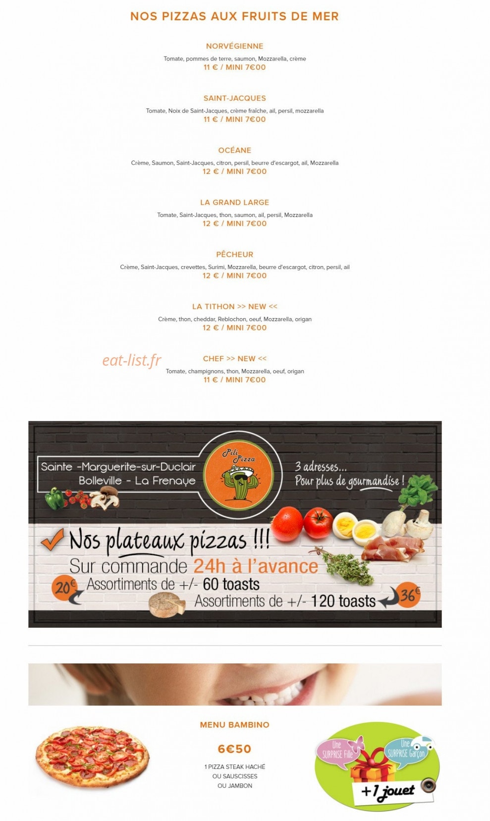 Pili Pizza — carte page 4