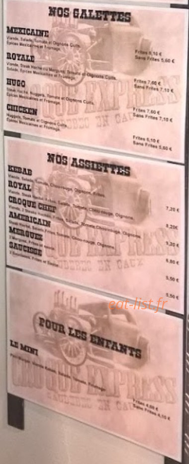 Croque Express — carte page 2