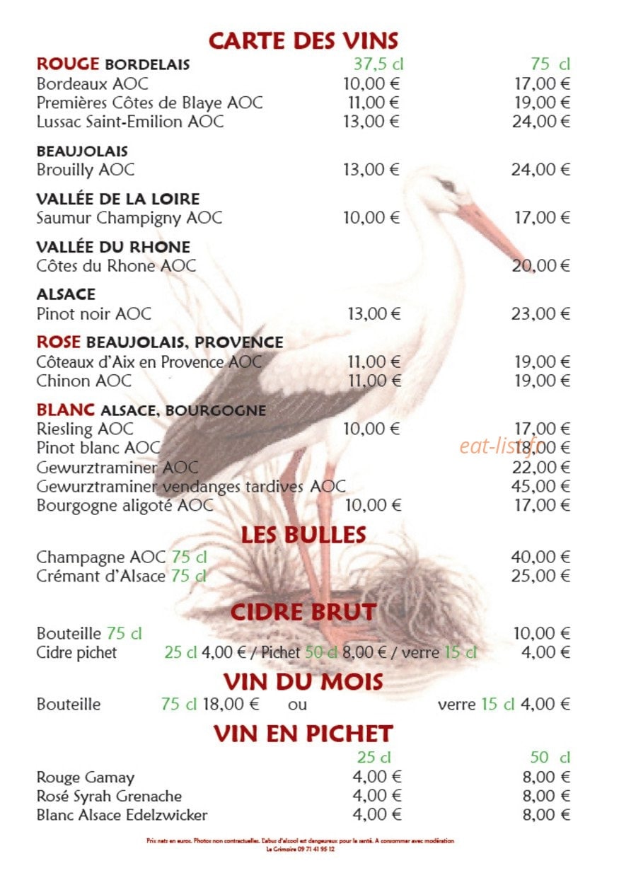 Brasserie alsacienne — carte page 8