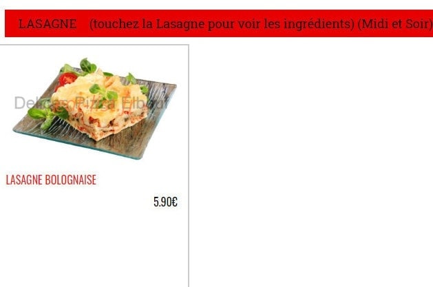 Delices Pizza — carte page 11