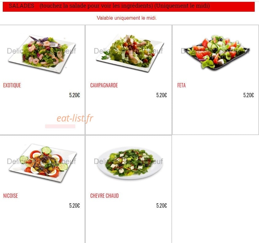 Delices Pizza — carte page 15