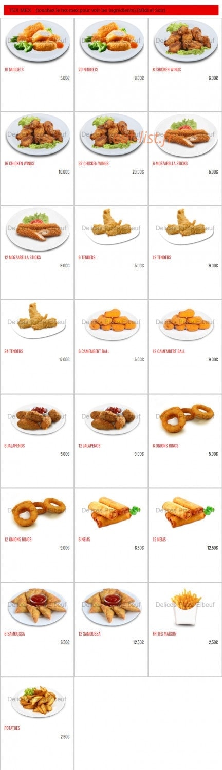 Delices Pizza — carte page 14