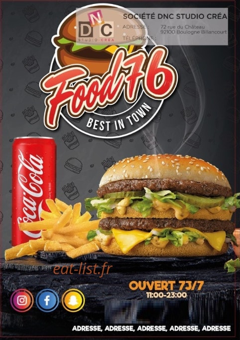 Food 76 — carte page 1