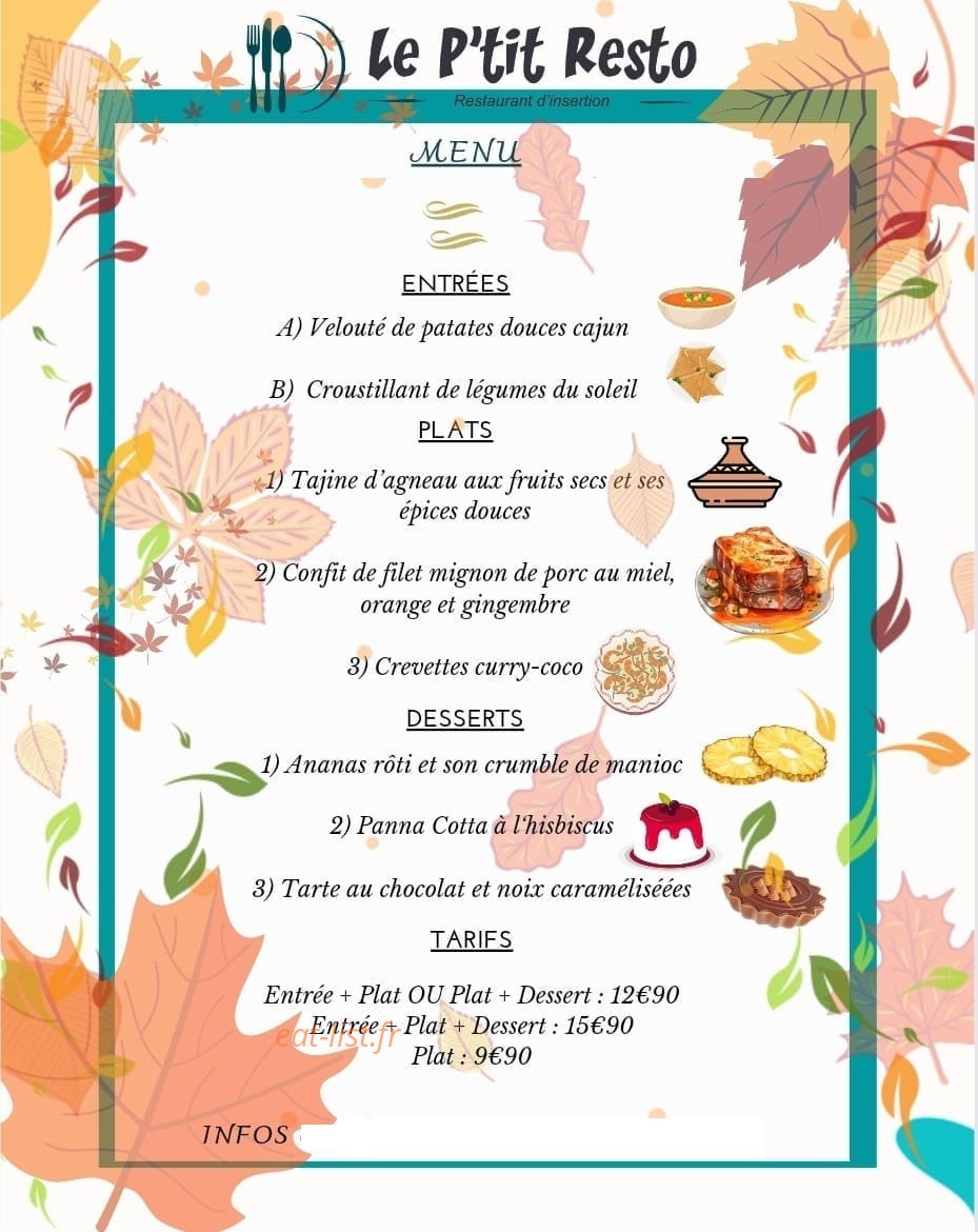 Le P'tit Resto — carte page 1