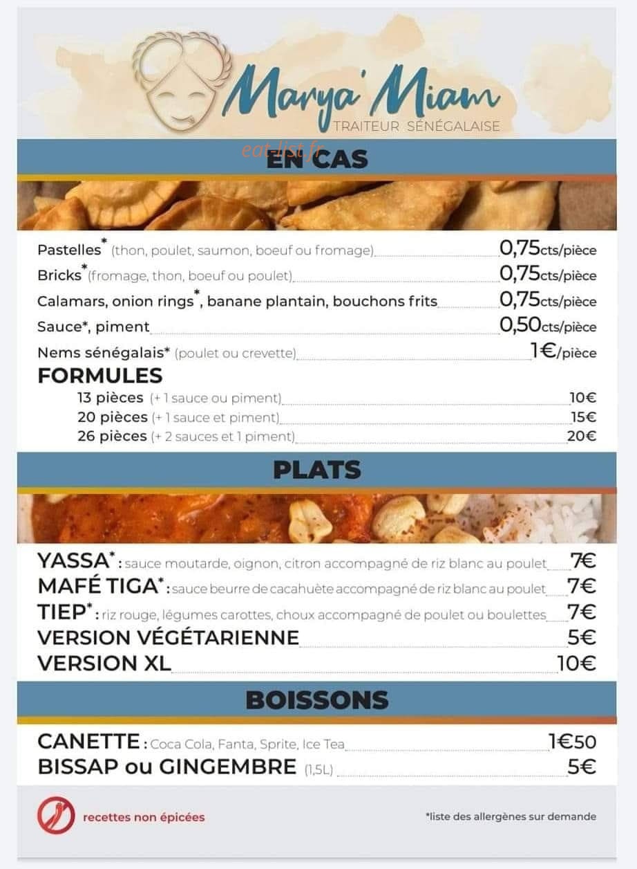 Marya'miam — carte page 1